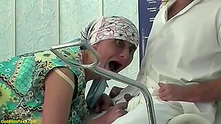 hairy bush 92 years old granny rough fisted anf deep fucked by a doctor