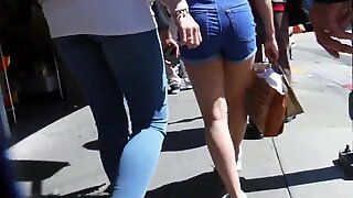BootyCruise: Asian Babes Leg Art 29: Blue Denim Shorts