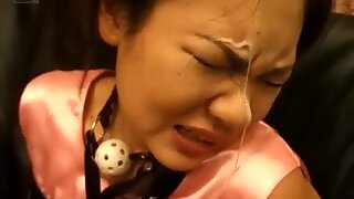 Rina Aihara tied is aroused on cunt