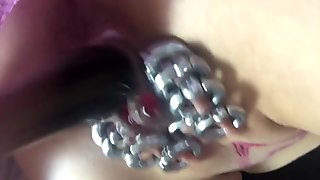 Heavily pierced and self-lubricating pussy