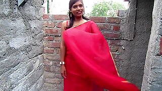 Hottest Bhabhi Sari in a sexy style,Red Color Saree Act
