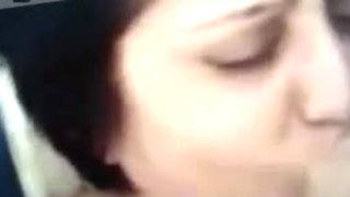 Horny Mexican housewife blowing cock like a greedy whore