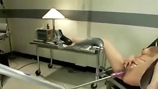 Bitch using various amazing fucking machines to pleasure herself 
